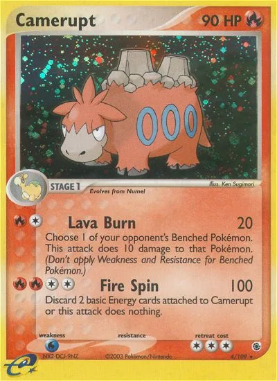 Camerupt #4 EX Ruby & Sapphire Pokemon card