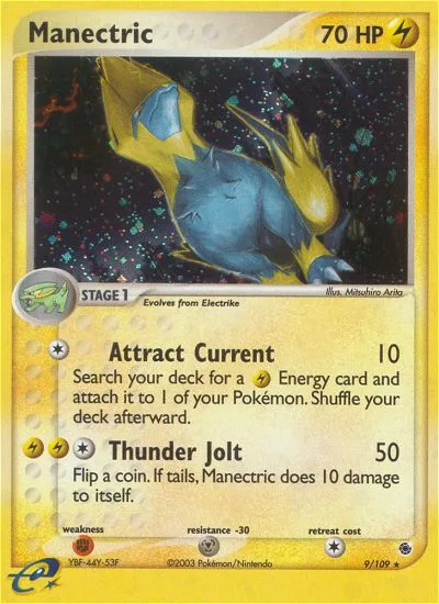 Manectric #9 EX Ruby & Sapphire Pokemon card