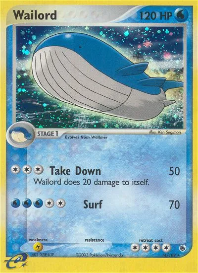 Wailord #14 EX Ruby & Sapphire Pokemon card