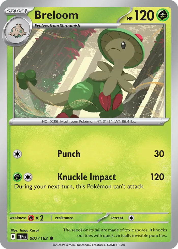 Breloom #7 Temporal Forces Pokemon card