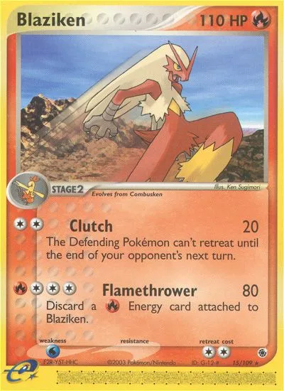 Blaziken #15 EX Ruby & Sapphire Pokemon card
