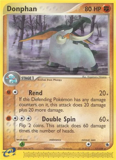 Donphan #17 EX Ruby & Sapphire Pokemon card
