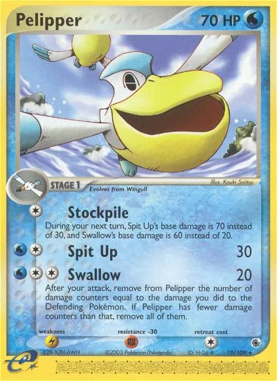 Pelipper #19 EX Ruby & Sapphire Pokemon card