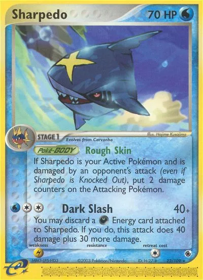 Sharpedo #22 EX Ruby & Sapphire Pokemon card