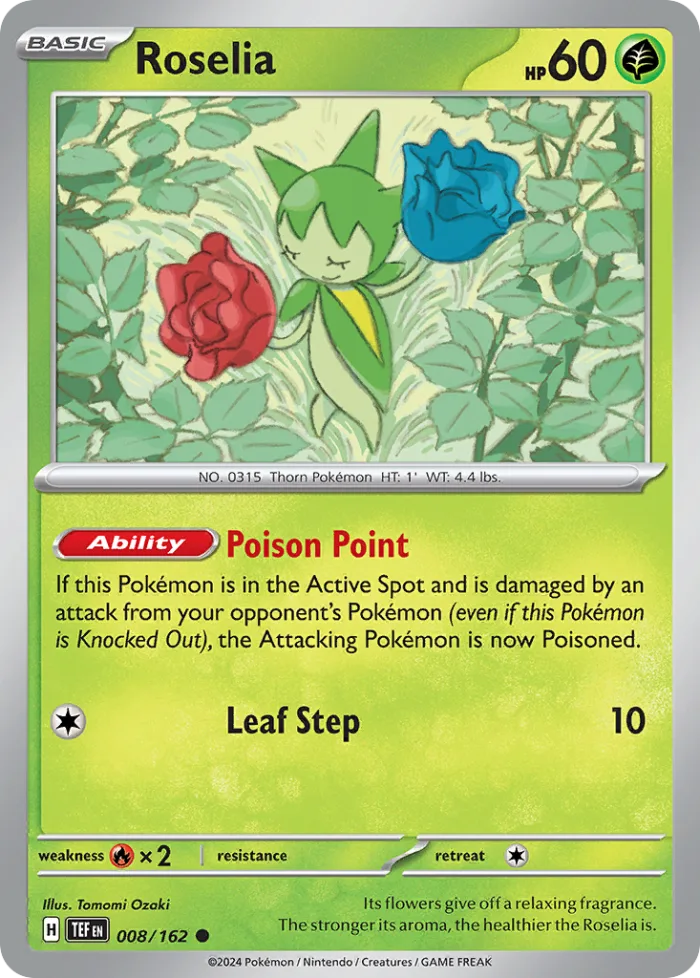 Roselia #8 Temporal Forces Pokemon card