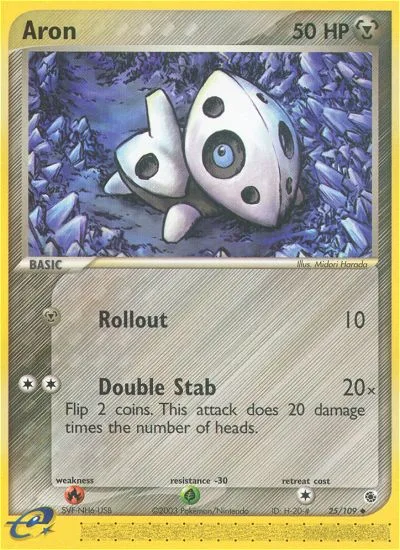 Aron #25 EX Ruby & Sapphire Pokemon card
