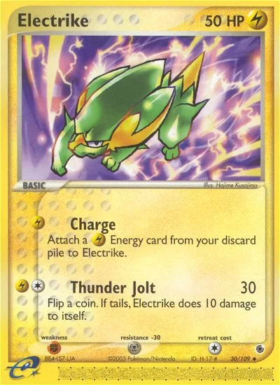 Electrike #30 EX Ruby & Sapphire Pokemon card