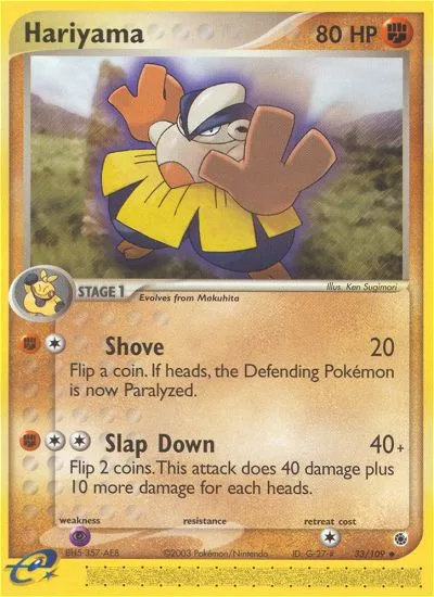 Hariyama #33 EX Ruby & Sapphire Pokemon card