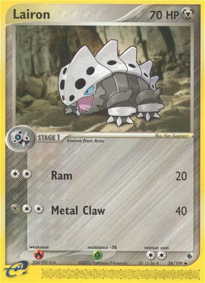 Lairon #36 EX Ruby & Sapphire Pokemon card
