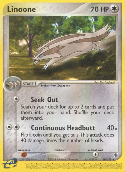 Linoone #38 EX Ruby & Sapphire Pokemon card