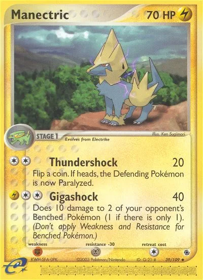 Manectric #39 EX Ruby & Sapphire Pokemon card