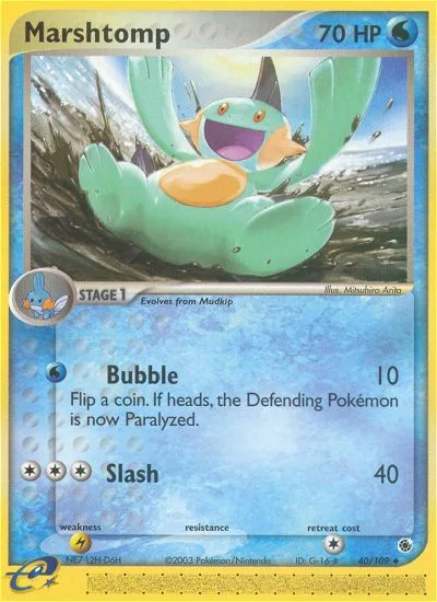 Marshtomp EX Ruby & Sapphire card