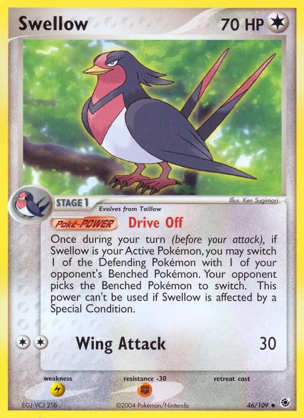 Swellow #46 EX Ruby & Sapphire Pokemon card