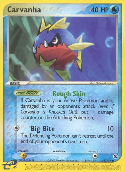 Carvanha #51 EX Ruby & Sapphire Pokemon card
