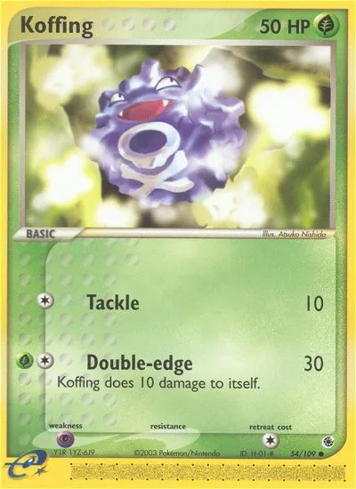 Koffing #54 EX Ruby & Sapphire Pokemon card