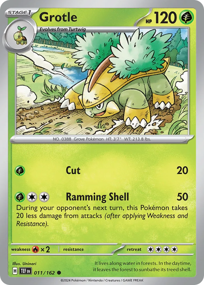 Grotle #11 Temporal Forces Pokemon card