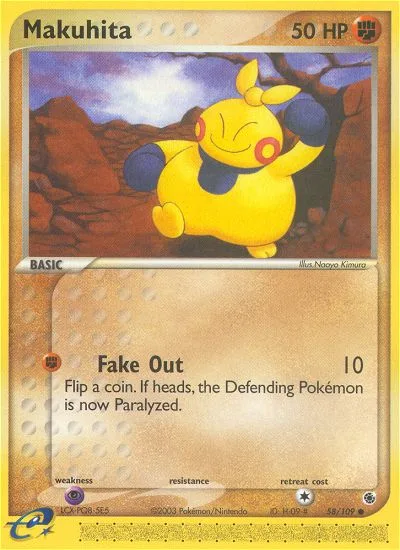 Makuhita #58 EX Ruby & Sapphire Pokemon card