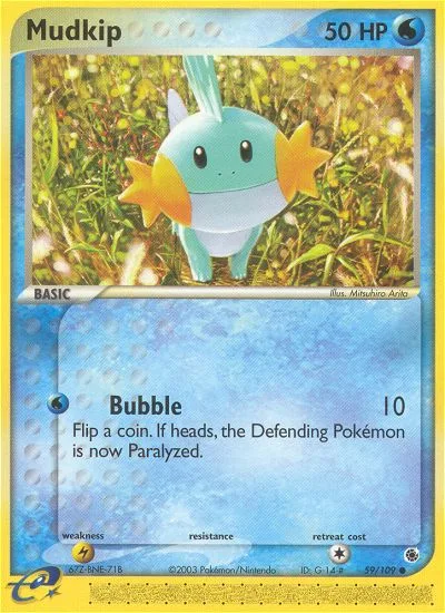 Mudkip #59 EX Ruby & Sapphire Pokemon card