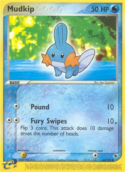 Mudkip #60 EX Ruby & Sapphire Pokemon card