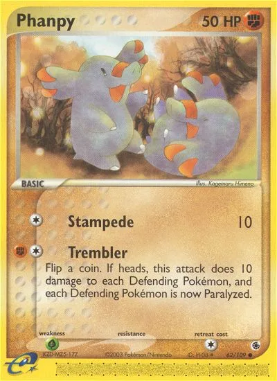 Phanpy EX Ruby & Sapphire card