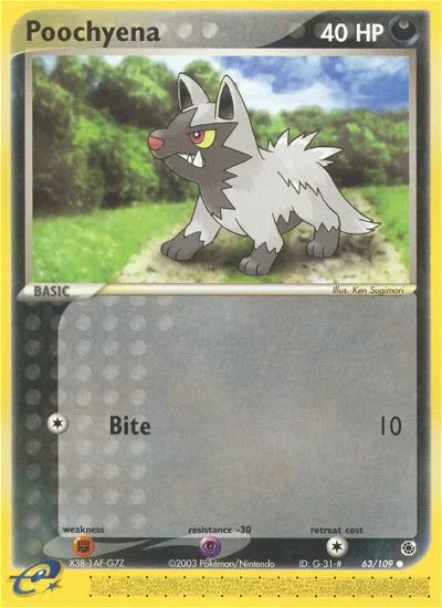Poochyena EX Ruby & Sapphire card