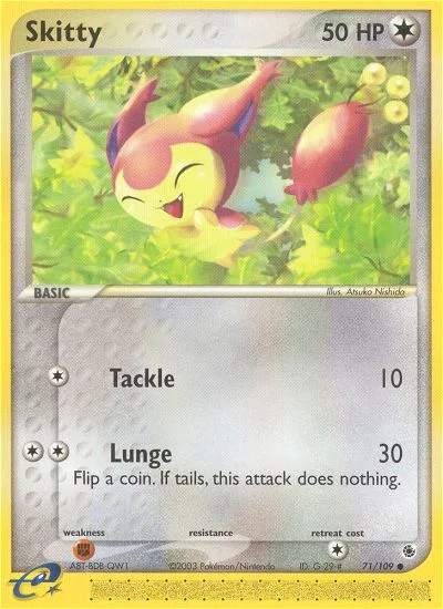 Skitty #71 EX Ruby & Sapphire Pokemon card
