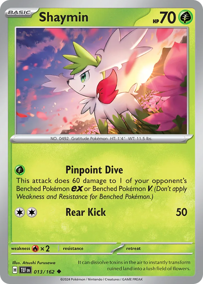 Shaymin #13 Temporal Forces Pokemon card