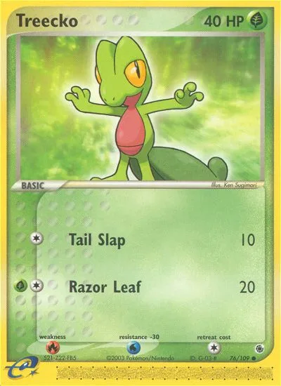 Treecko #76 EX Ruby & Sapphire Pokemon card