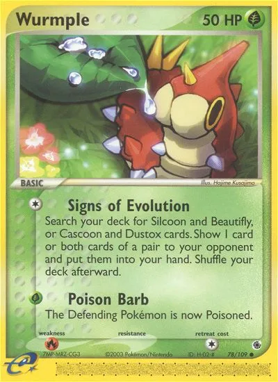 Wurmple #78 EX Ruby & Sapphire Pokemon card