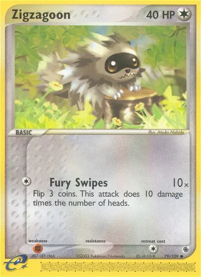 Zigzagoon #79 EX Ruby & Sapphire Pokemon card