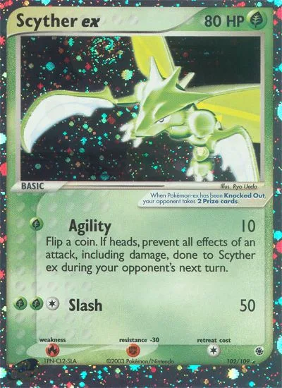 Scyther ex #102 EX Ruby & Sapphire Pokemon card