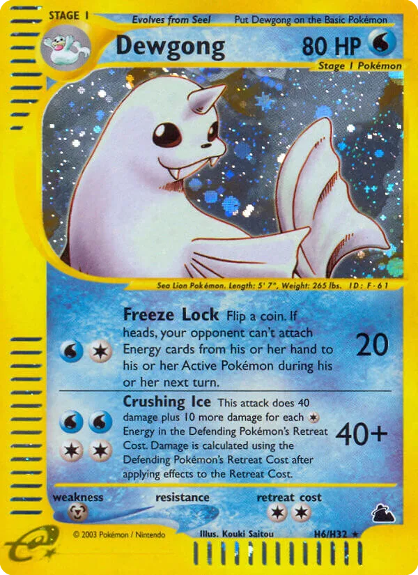 Dewgong #H6 Skyridge Pokemon card