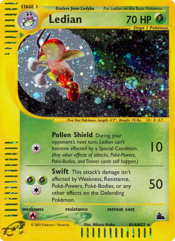 Ledian #H14 Skyridge Pokemon card