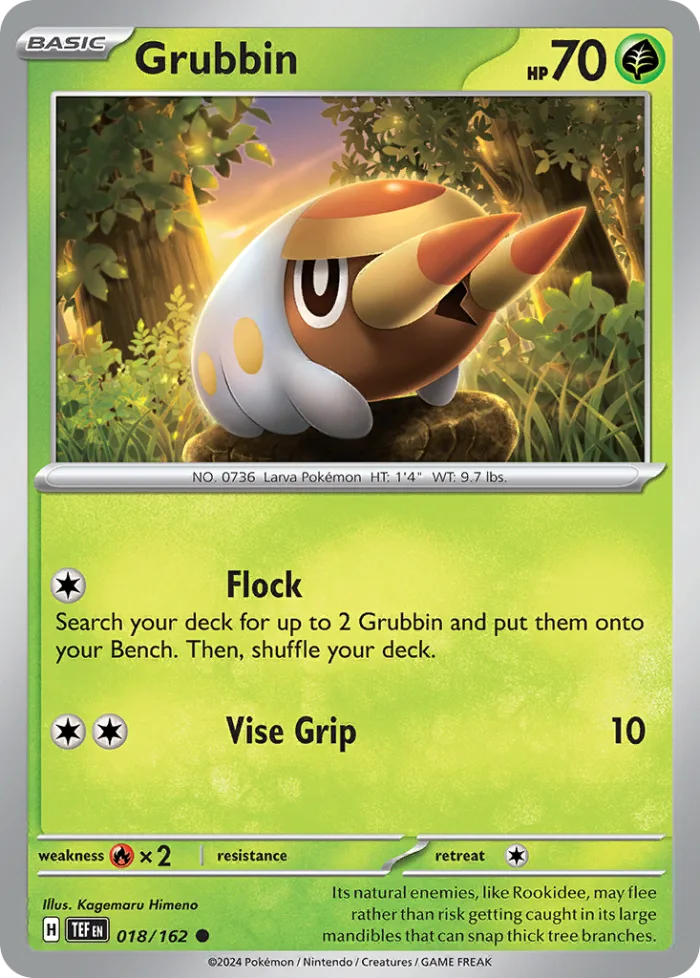 Grubbin #18 Temporal Forces Pokemon card