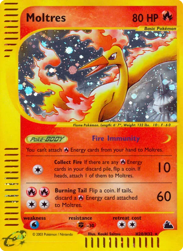 Moltres #H20 Skyridge Pokemon card
