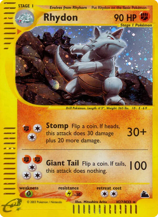 Rhydon #H27 Skyridge Pokemon card