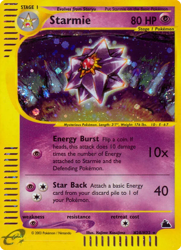 Starmie #H28 Skyridge Pokemon card