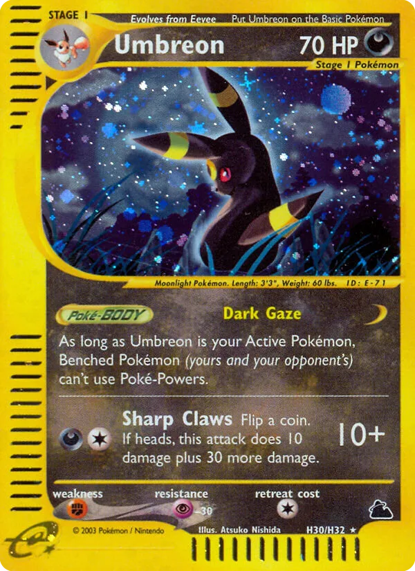 Umbreon #H30 Skyridge Pokemon card