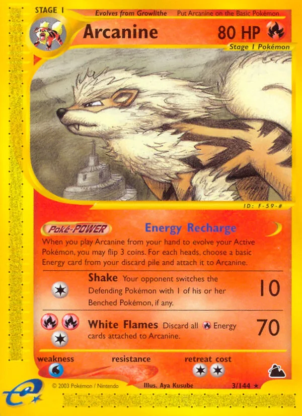 Arcanine #3 Skyridge Pokemon card