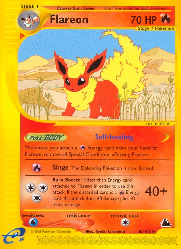 Flareon #8 Skyridge Pokemon card