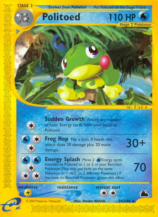Politoed #25 Skyridge Pokemon card