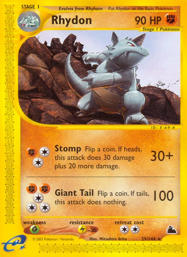 Rhydon #29 Skyridge Pokemon card