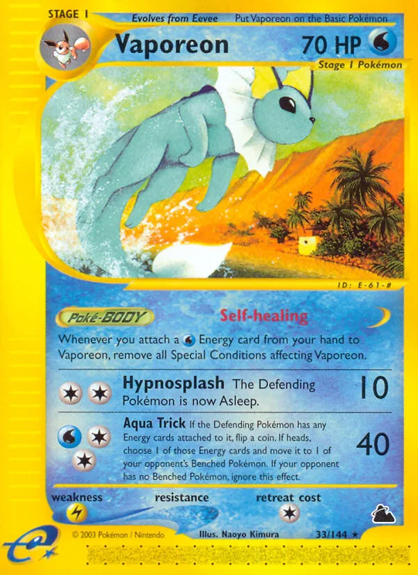 Vaporeon #33 Skyridge Pokemon card