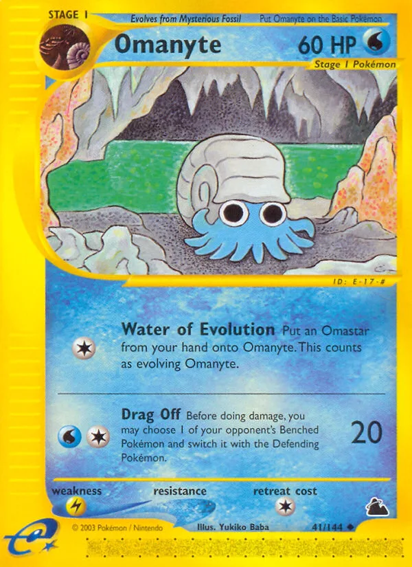 Omanyte #41 Skyridge Pokemon card