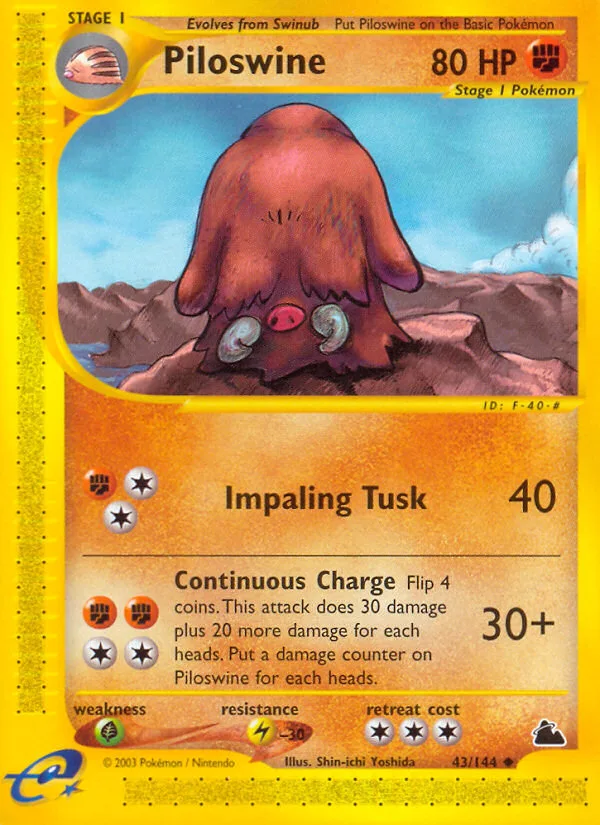 Piloswine #43 Skyridge Pokemon card