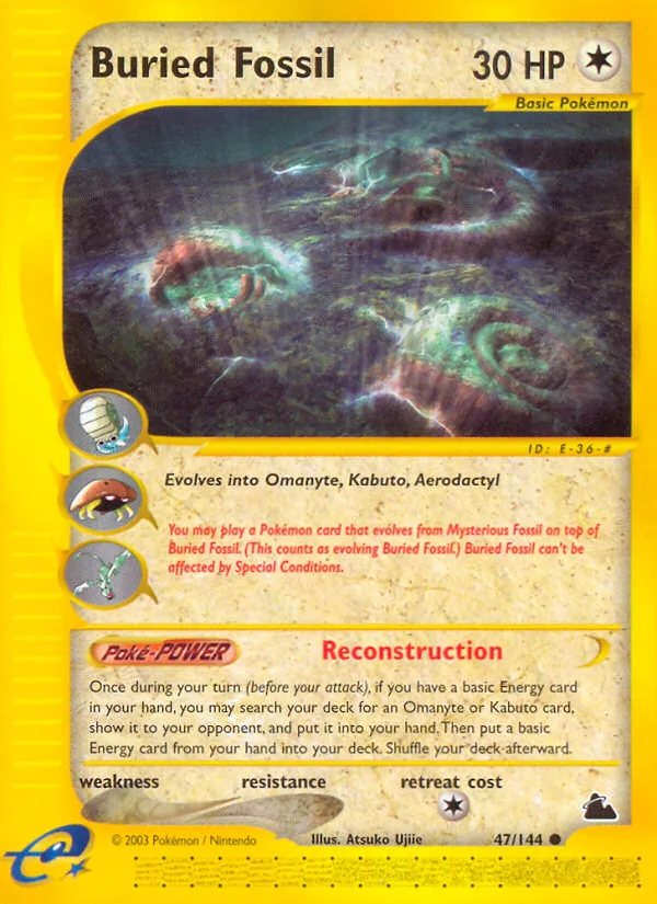 Buried Fossil #47 Skyridge Pokemon card
