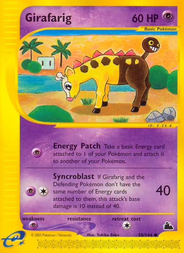 Girafarig #58 Skyridge Pokemon card