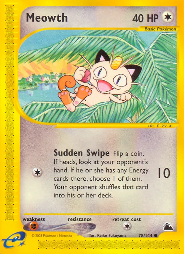 Meowth #78 Skyridge Pokemon card