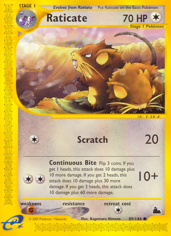 Raticate #89 Skyridge Pokemon card