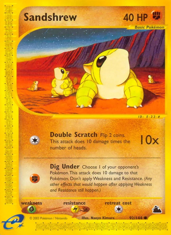 Sandshrew #92 Skyridge Pokemon card